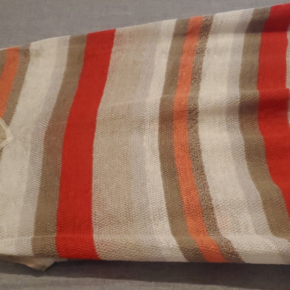 *2/$10* Coldwater Creek Sleeveless V Neck Striped Lightweight Sweater Tunic - Picture 3 of 7